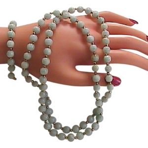 14k Yellow Gold Jadeite Jade Bracelet Necklace Set